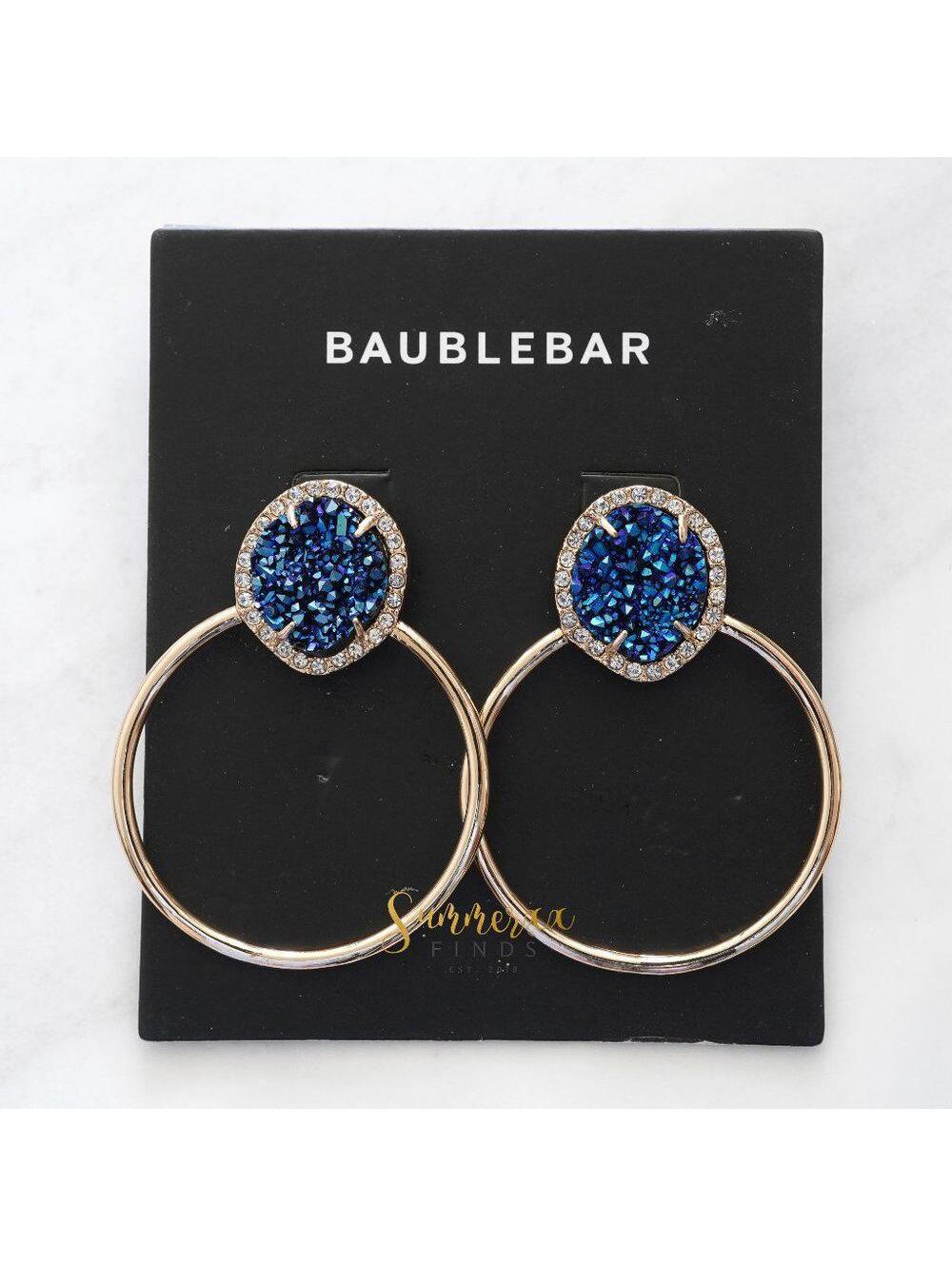 BaubleBar Lutana Druzy Hooped Post Earrings
